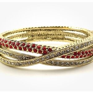 HEIDI DAUS "Classic Kiss" Crystal Deco Bracelet - Red / Small
